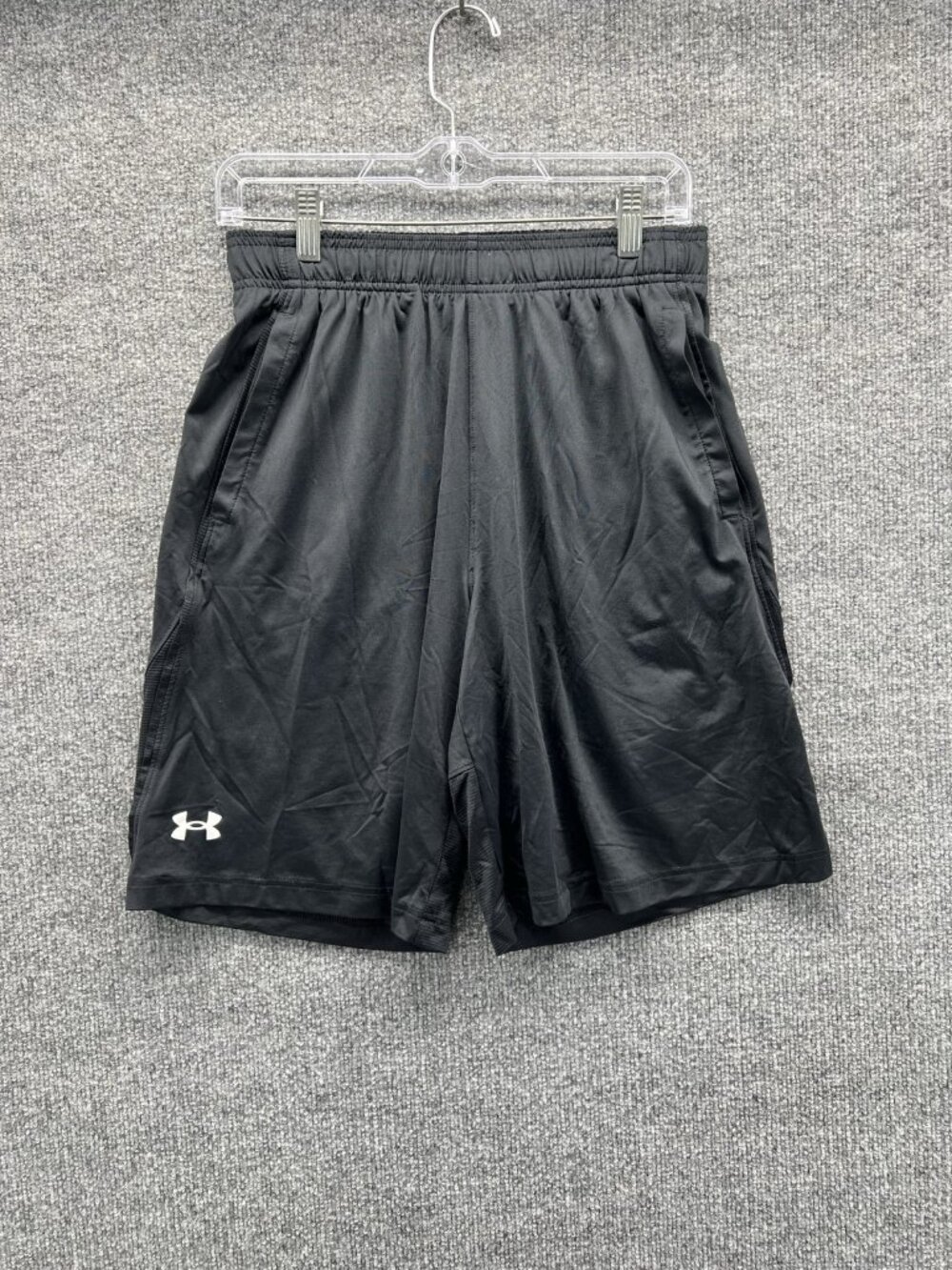 Under Armour Shorts Mens Medium Black Running Athletic Lightweight 7 Inseam
